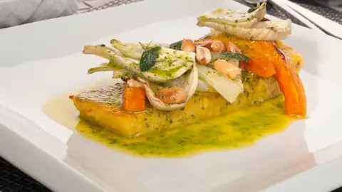 Polenta de aceitunas con hortalizas asadas Polenta de aceitunas con hortalizas asadas
