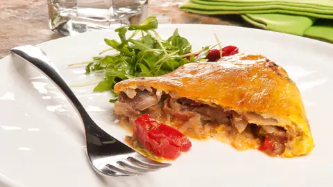 Fritatta de zancarrón con pimientos Fritatta de zancarrón con pimientos