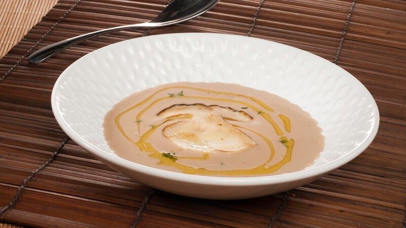 Crema de castañas con hongos