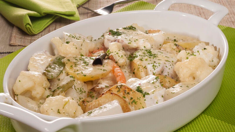Rape con verduras