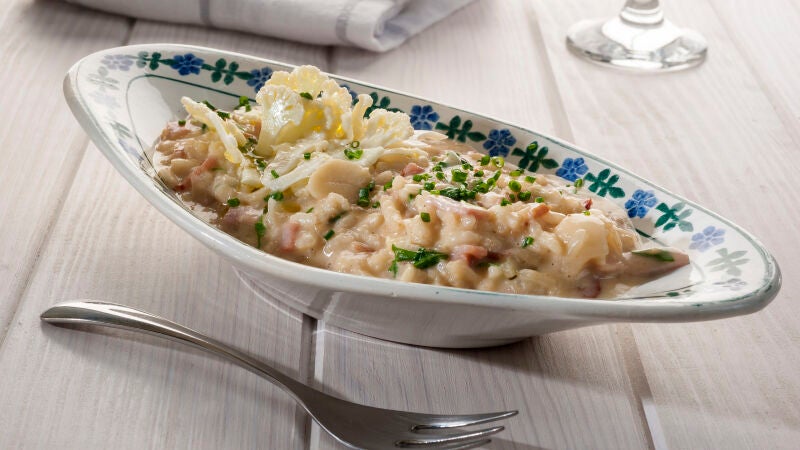 Risotto de coliflor crocante