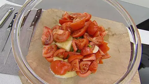 Gazpacho de melón con langostinos - Parte 1 Gazpacho de melón con langostinos - Parte 1
