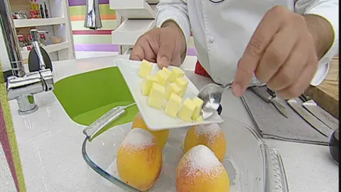 Ingredientes para la 'Copa de melocotones asados' Ingredientes para la 'Copa de melocotones asados'