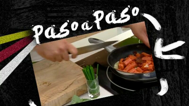 Paso a paso: Rigatonis rellenos de txistorra