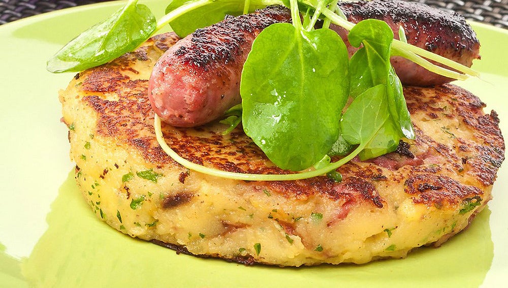 Tortitas de patatas y salchicha