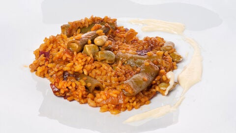 Arroz de habitas en calz&oacute;n