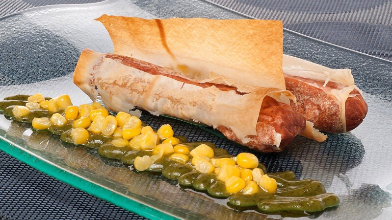 Ingredientes para hacer salchichas crujientes