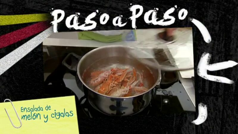 Paso a paso: Ensalada de melón y cigalas