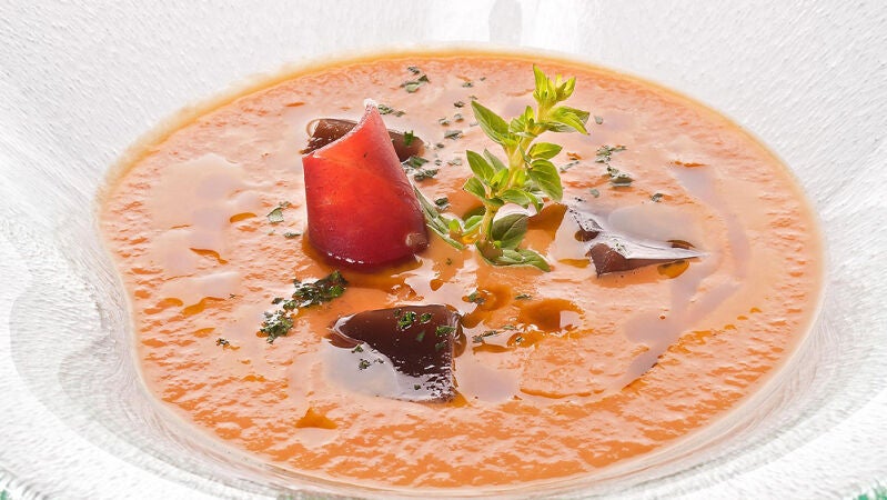 Ingredientes de la sopa fría con berenjenas