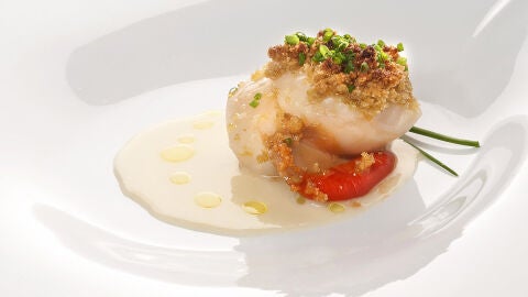 Vieiras crujiente con salsa de manzana