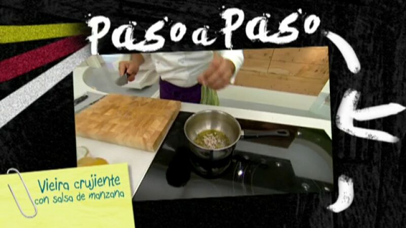 Paso a paso: Vieira Crujiente con salsa de Manzana 