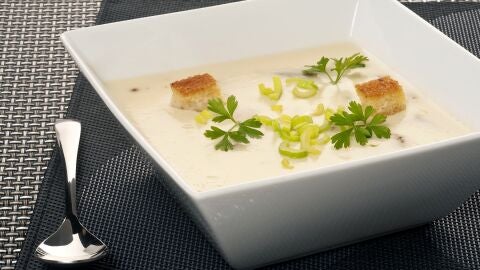 Cuajada caliente de coliflor y champi&ntilde;ones