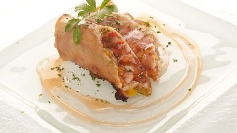 Rollitos de primavera con bacalao