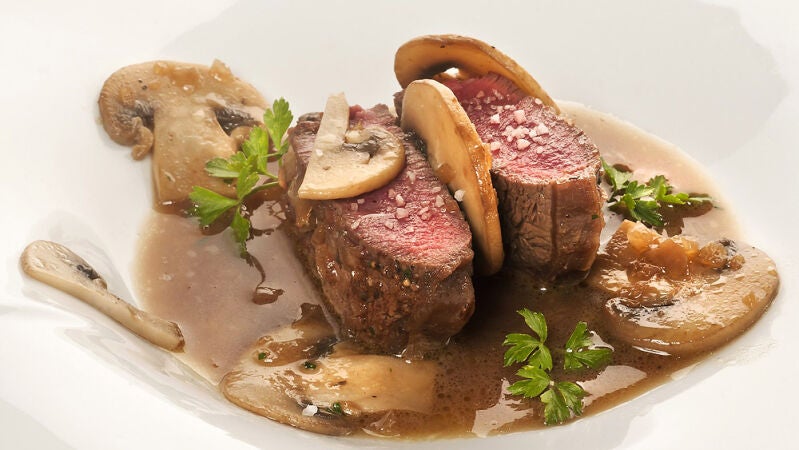 Ingredientes para hacer solomillo con champiñones