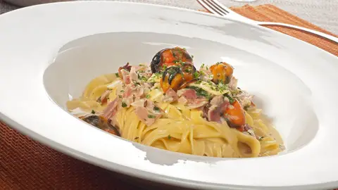 Tallarines, mejillones y chipotles Tallarines, mejillones y chipotles