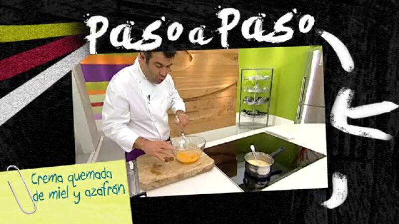 Paso a paso: Crema quemada de miel y azafrán