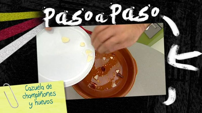 Paso a paso: Cazuela de champiñones y huevos