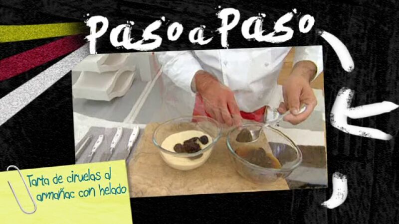 Paso a paso: Tarta de ciruelas al armañac con helado