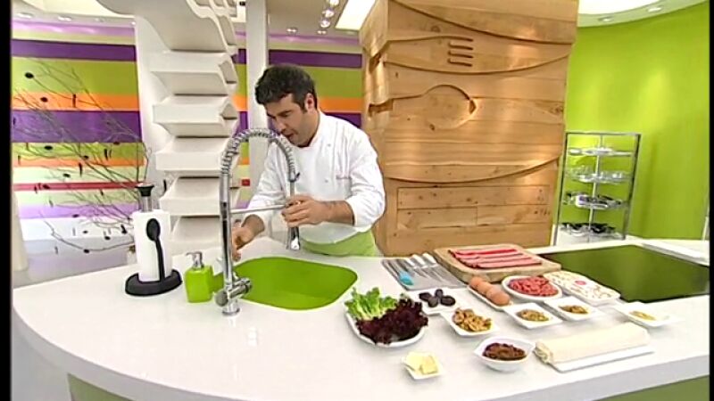 Rollo de carne y champiñones con frutos secos - Parte 1