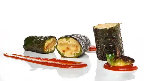 Pimientos verdes rellenos de tortilla de patatas Pimientos verdes rellenos de tortilla de patatas