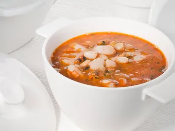 Sopa de mejillones con alubias Sopa de mejillones con alubias