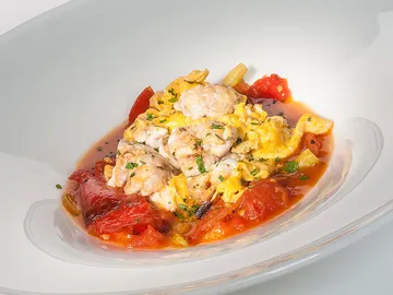 Revuelto de sesos en salsa Revuelto de sesos en salsa