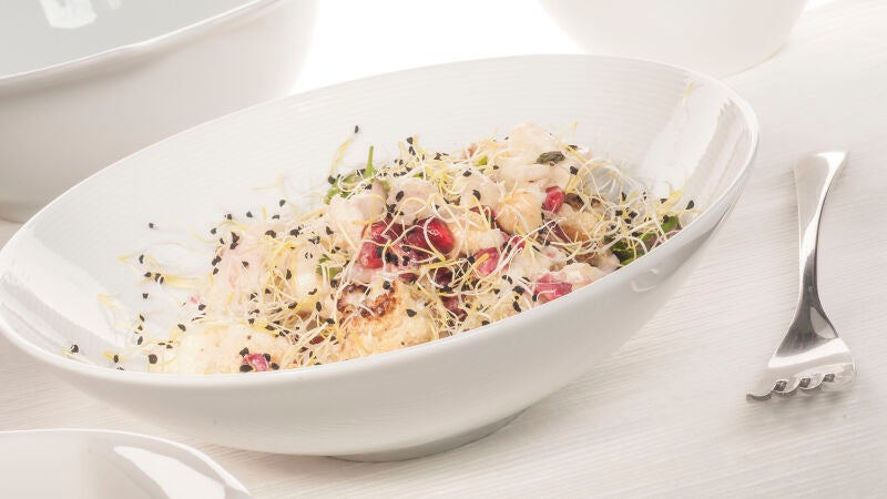 Cesta de la compra: Ensalada de coliflor asada con vinagreta láctea
