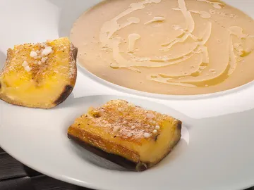 Puré de lentejas rojas con plátano especiado Puré de lentejas rojas con plátano especiado