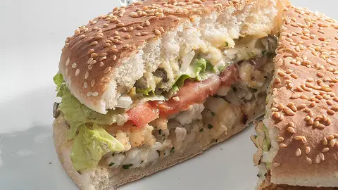 Hamburguesa de pescado blanco Hamburguesa de pescado blanco