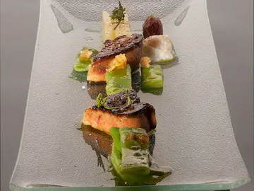 Composición de foie y judías verdes Composición de foie y judías verdes