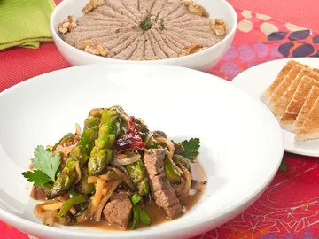Ternera con verduritas y paté de champiñones Ternera con verduritas y paté de champiñones