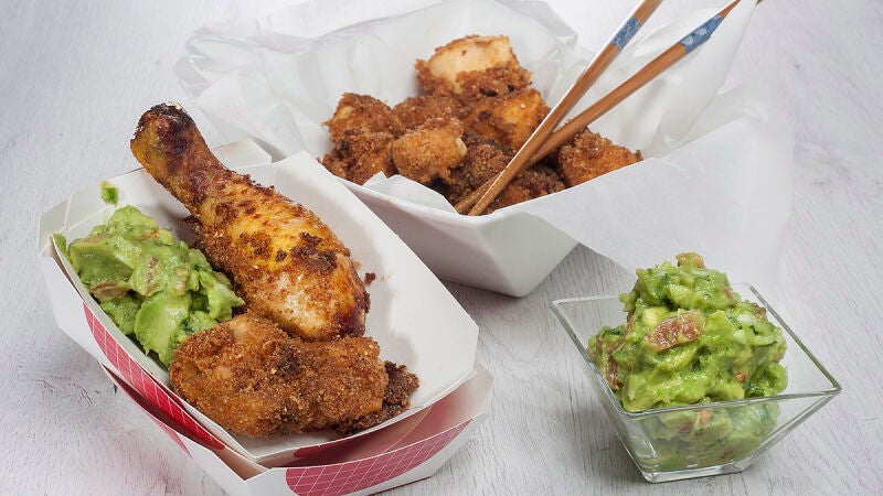 Pollo frito con guacamole