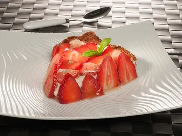 Tarta de cuajada y fresas Tarta de cuajada y fresas