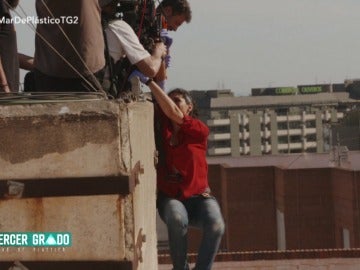 Nya de la Rubia durante una escena de acción Nya de la Rubia durante una escena de acción