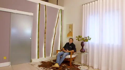 Una original pared de bambú Bricomanía