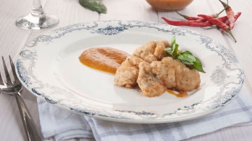 Seseos rebozados con tomate Seseos rebozados con tomate
